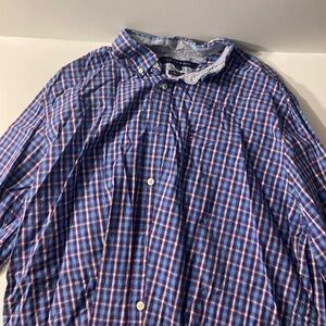 Tommy Hilfiger Men's Red and Blue Button Down